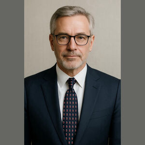 Neo Bill Blass Silk Tie - Navy Blue Pattern